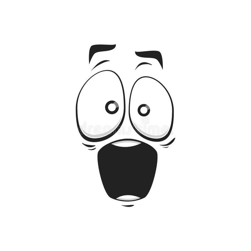 Ikona wektora twarzy kreskówki zaskoczyła śmieszne emoji ilustracja wektor