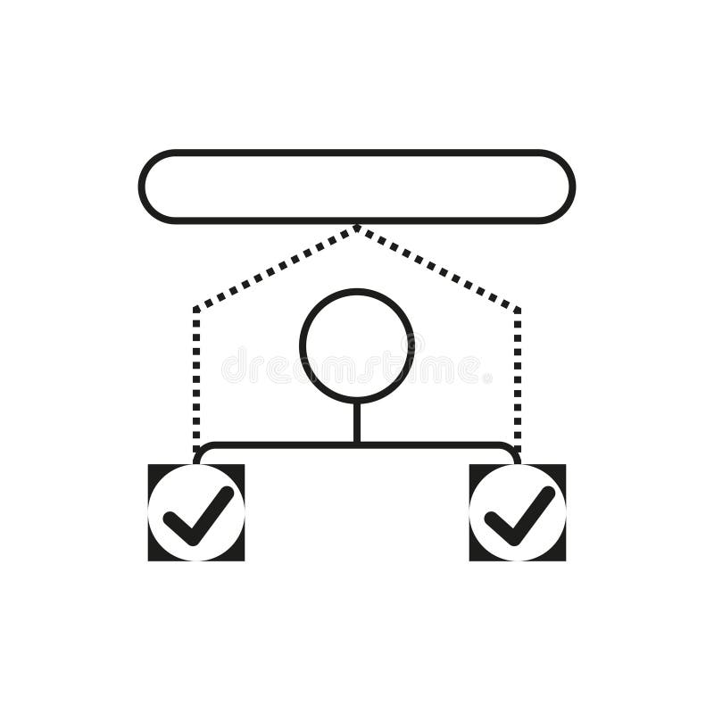 Ikona wykresu hierarchii. Symbol konstrukcji homologacyjnej. Diagram znaków wyboru. Konstrukcja wektorowa. royalty ilustracja