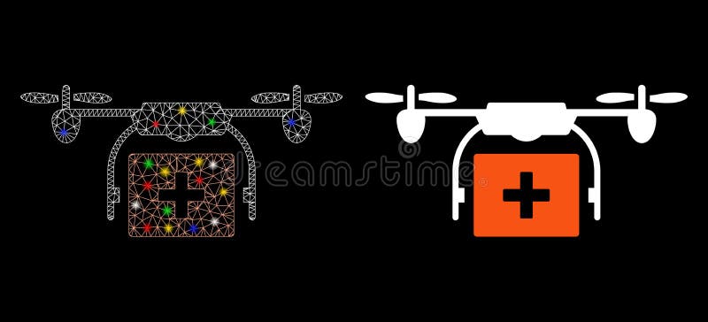 Ikona Wysyłka Mesh Network Mesh z plamkami ilustracji