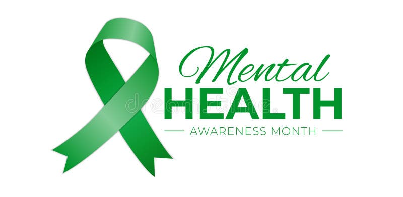 Ikona z logo miesięcznego miesiąca uświadomienia zdrowia psychicznego na białym tle