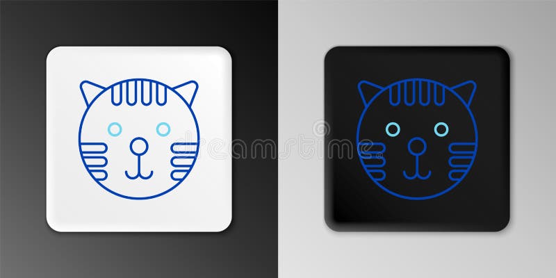 Ikona znaku zodiaku typu line tyger (tygrys) izolowana na szarym tle. zbieranie horoskopów astrologicznych. kontur kolorowy ilustracja wektor