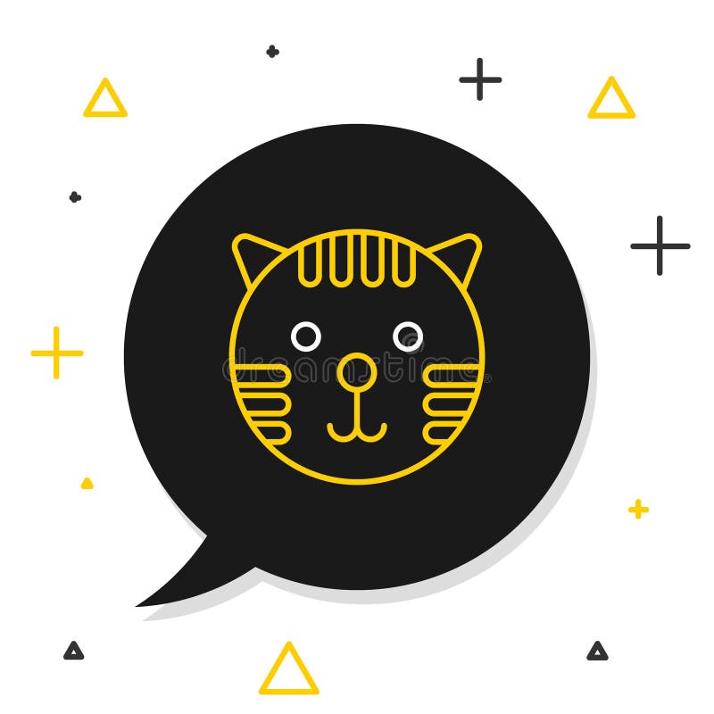 Ikona znaku zodiaku typu line tyger (tygrys zodiak) izolowana na białym tle. zbieranie horoskopów astrologicznych. kontur kolorowy ilustracji