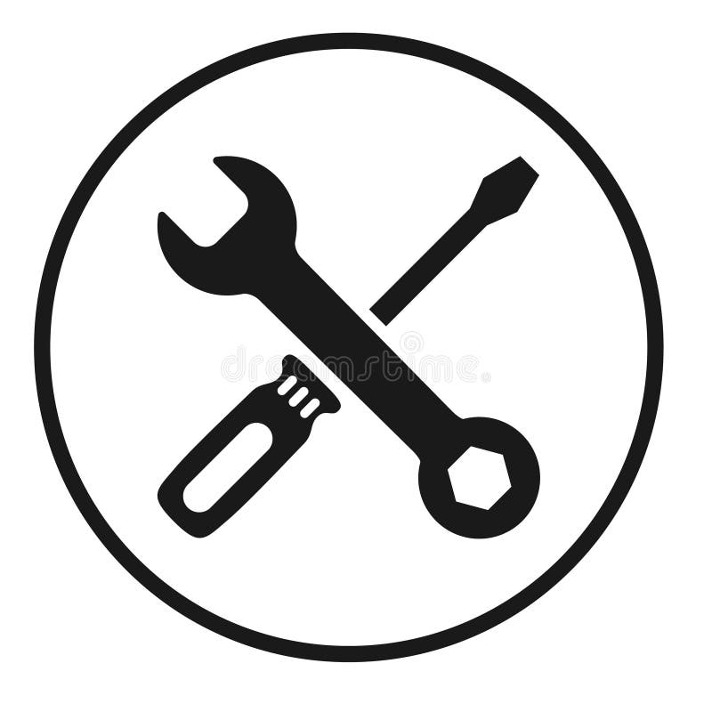 Ikona śrubokrętu i klucza w stylu płaskim, izolowana na białym tle Napraw symbol dla projektu witryny sieci Web, logo, aplikacji, royalty ilustracja Ikona śrubokrętu i klucza w stylu płaskim, izolowana na białym tle Napraw symbol dla projektu witryny sieci Web, logo, aplikacji, royalty ilustracja