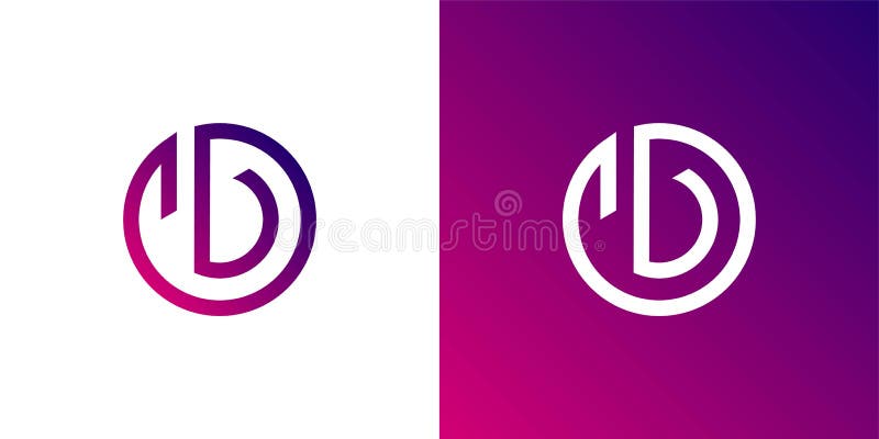 Ikondemallselement för bokstav D-logotyp designvektor för bokstav d-logotyp royaltyfri illustrationer Ikondemallselement för bokstav D-logotyp designvektor för bokstav d-logotyp royaltyfri illustrationer