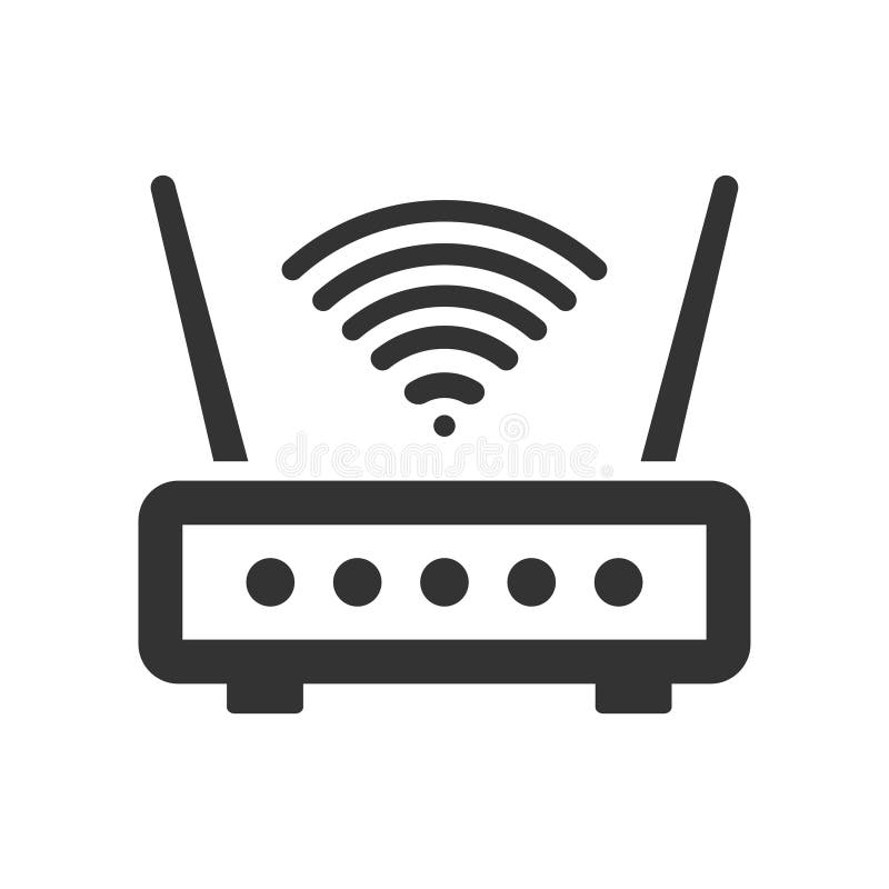 Ikondesign för wifi-router stock illustrationer
