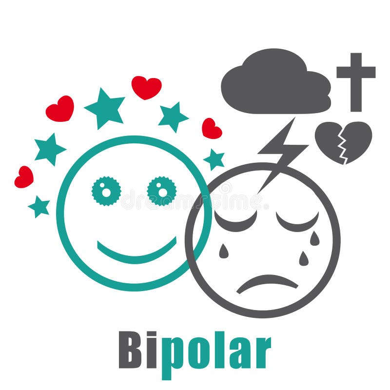 Ikone der bipolaren Störung vektor abbildung Ikone der bipolaren Störung vektor abbildung