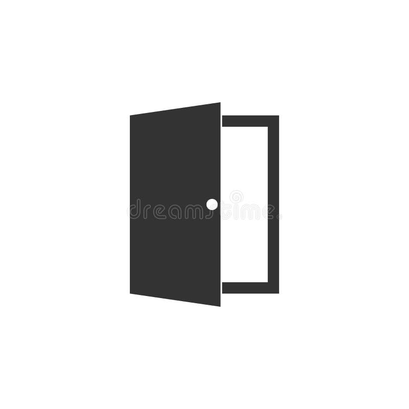 Ikone der offenen T?r Vektorillustration, flaches Design - Datei des Vektor stock abbildung Ikone der offenen T?r Vektorillustration, flaches Design - Datei des Vektor stock abbildung