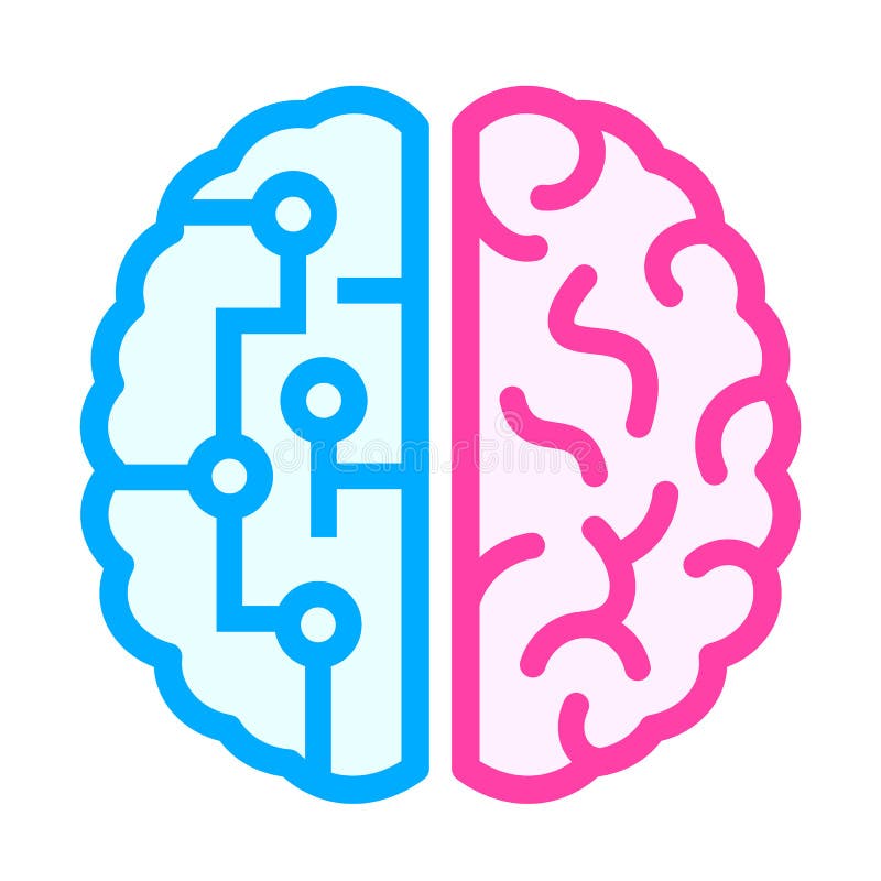 Ikone des linken und rechten Gehirns