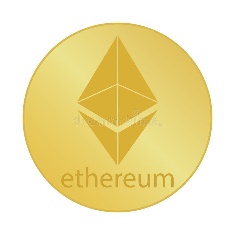 Ikone goldene ethereum Münze stock abbildung Ikone goldene ethereum Münze stock abbildung