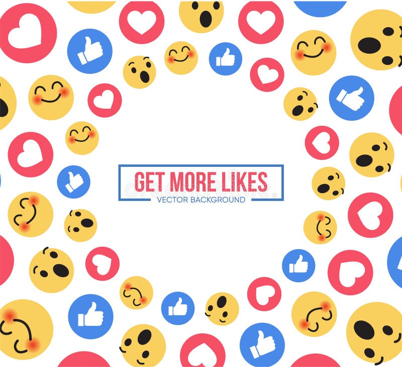 Ikonen Facebooks Emoji Vektorsocial media-Hintergrund Auch im corel abgehobenen Betrag lizenzfreie abbildung Ikonen Facebooks Emoji Vektorsocial media-Hintergrund Auch im corel abgehobenen Betrag lizenzfreie abbildung