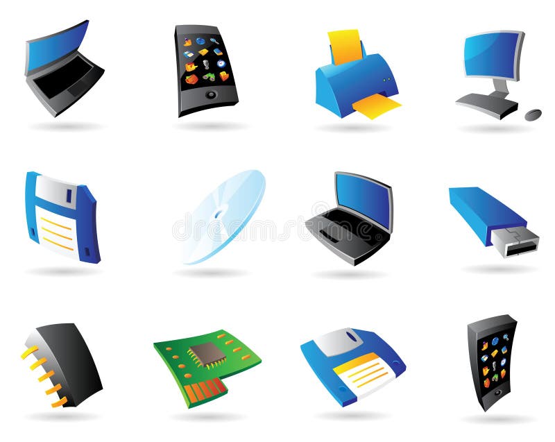 Icons for computer and devices. Vector illustration. Icons for computer and devices. Vector illustration.