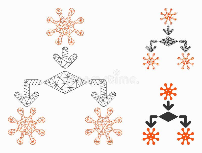 Ikonen Virus Reproduction Vector Mesh Network Model och Triangle Mosaic royaltyfri illustrationer Ikonen Virus Reproduction Vector Mesh Network Model och Triangle Mosaic royaltyfri illustrationer