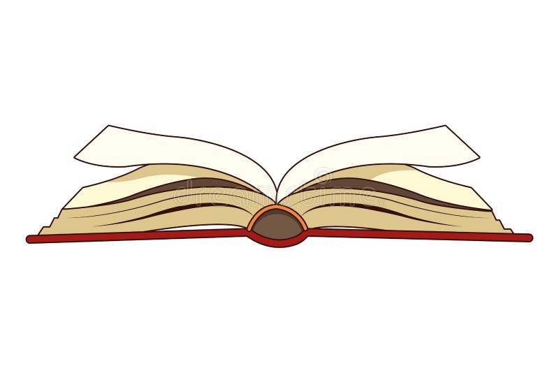 Ikonenkarikatur des offenen Buches lokalisierte lizenzfreie abbildung