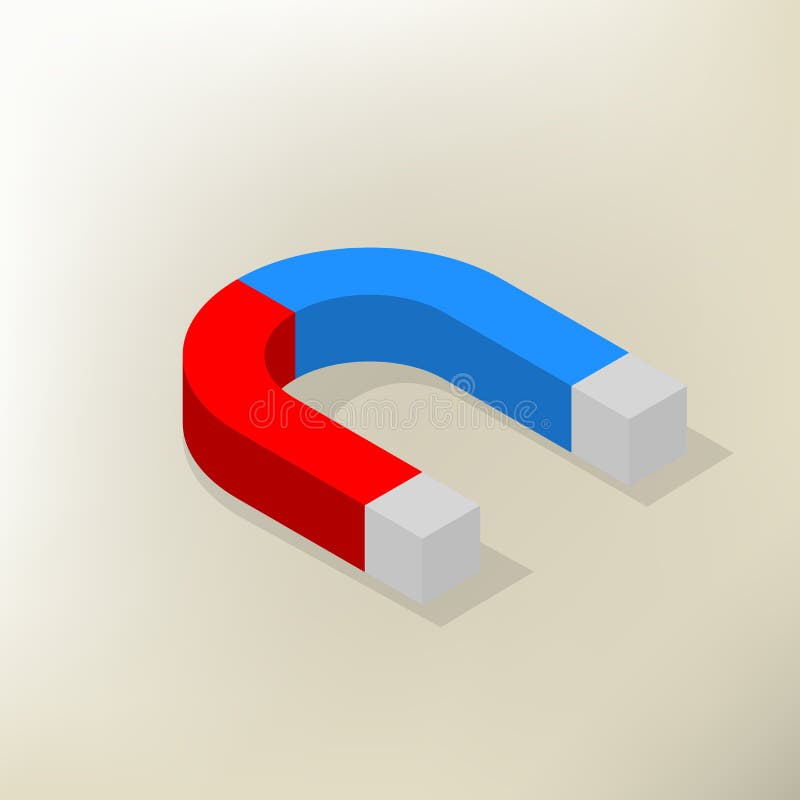 Ikonenmagnet isometrisch, Vektorillustration lizenzfreie abbildung Ikonenmagnet isometrisch, Vektorillustration lizenzfreie abbildung