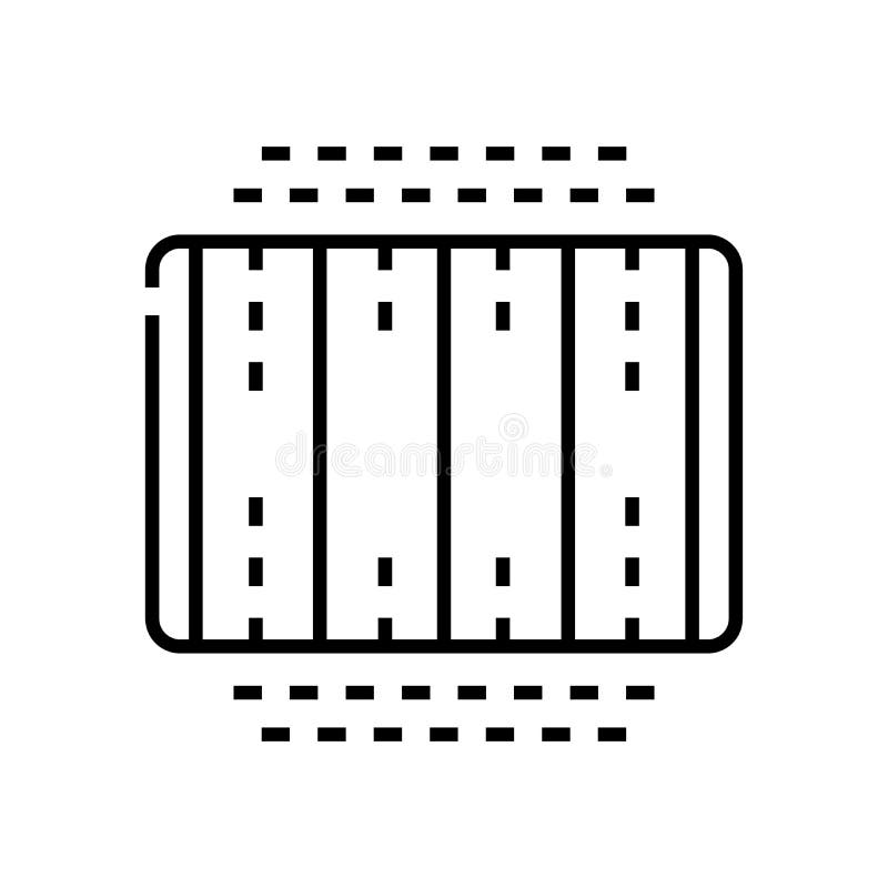 Ikonkoncept för spelfältets rasterlinje tecken konturvektor illustration linjär symbol. royaltyfri illustrationer