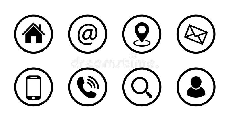 Communication icon set. Phone, mail, search and others - stock vector. Communication icon set. Phone, mail, search and others - stock vector.
