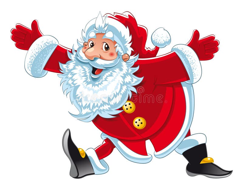 Insieme Di Natale Divertente Il Babbo Natale Personaggi Dei Cartoni Animati Isolati Su Fondo Bianco Image109016381