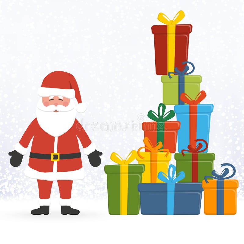 Il Babbo Natale con i regali di natale illustrazione di stock Il Babbo Natale con i regali di natale illustrazione di stock