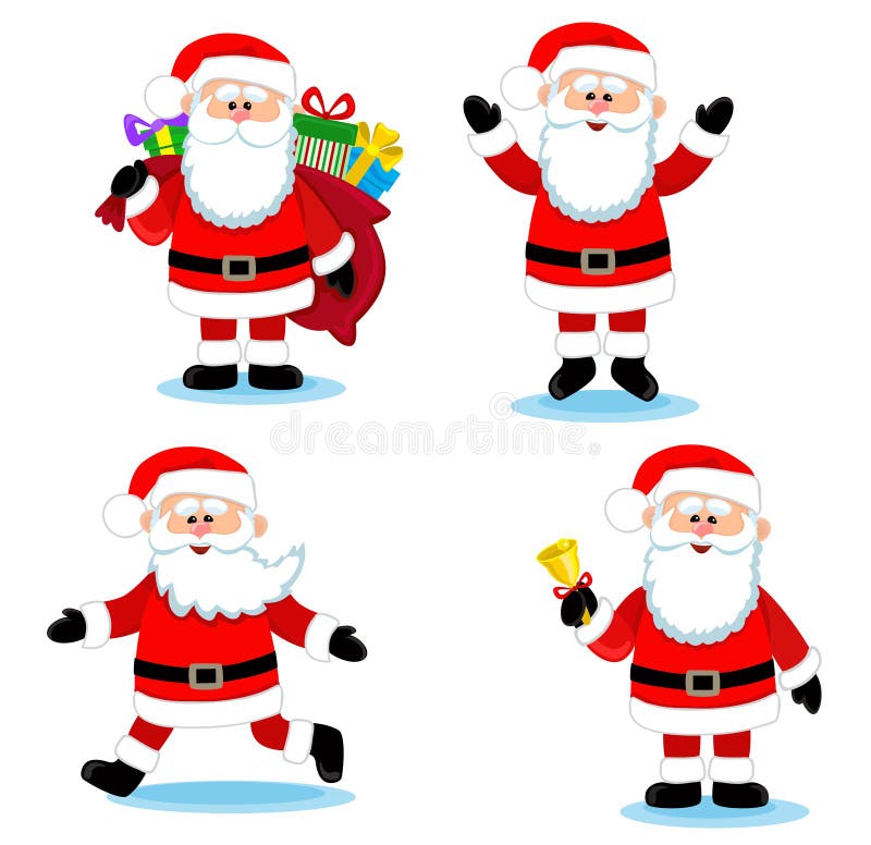 Il Babbo Natale dipinto a mano Insieme di vettore del fumetto illustrazione di stock Il Babbo Natale dipinto a mano Insieme di vettore del fumetto illustrazione di stock