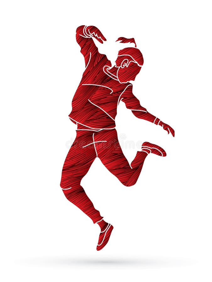 Il ballo della via, ragazzi di B balla, vettore hip-hop del grafico di azione di dancing illustrazione di stock Il ballo della via, ragazzi di B balla, vettore hip-hop del grafico di azione di dancing illustrazione di stock