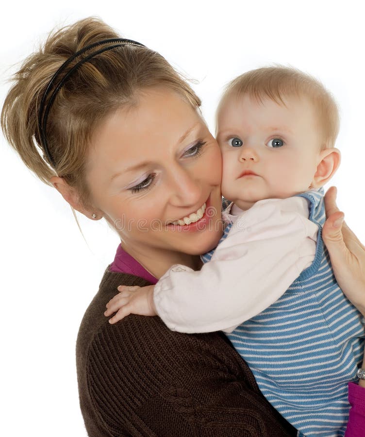 Il bambino ha tenuto tramite la madre fotografie stock libere da diritti Il bambino ha tenuto tramite la madre fotografie stock libere da diritti