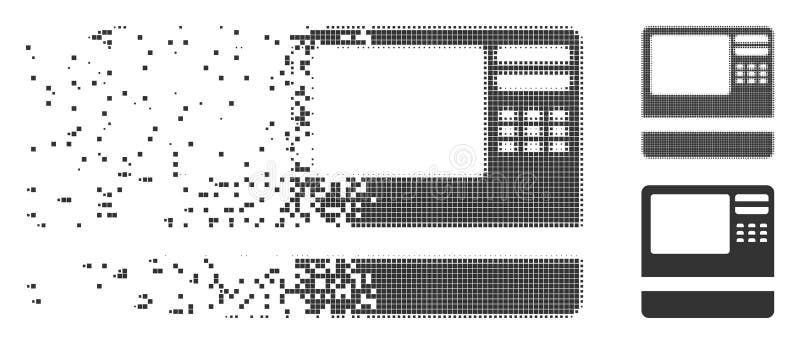 Il BANCOMAT della Banca ha dissolto l'icona del semitono del pixel illustrazione vettoriale