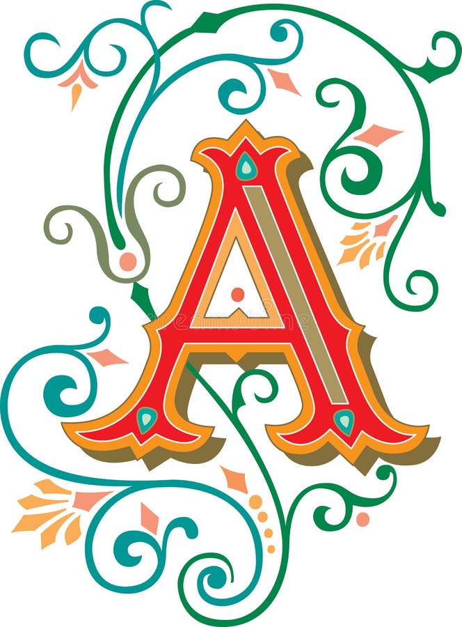 Il bello ornamento, segna A con lettere royalty illustrazione gratis Il bello ornamento, segna A con lettere royalty illustrazione gratis