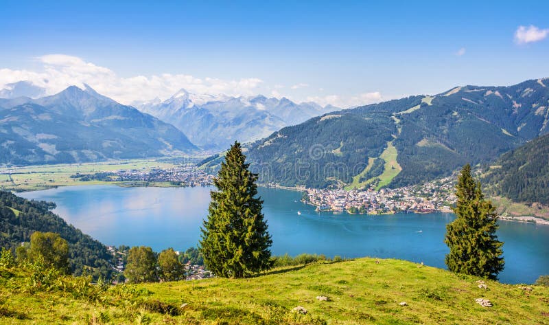 Beautiful landscape with Alps and Zeller See in Zell am See, Salzburger Land, Austria. Beautiful landscape with Alps and Zeller See in Zell am See, Salzburger Land, Austria.