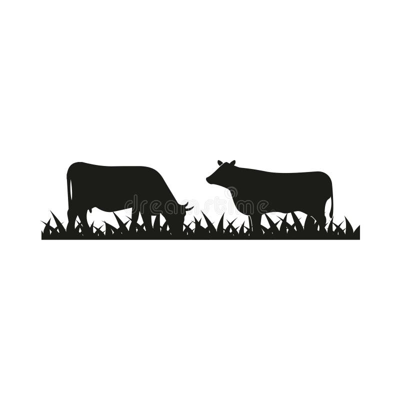 Il bestiame profila il vettore del modello di progettazione grafica