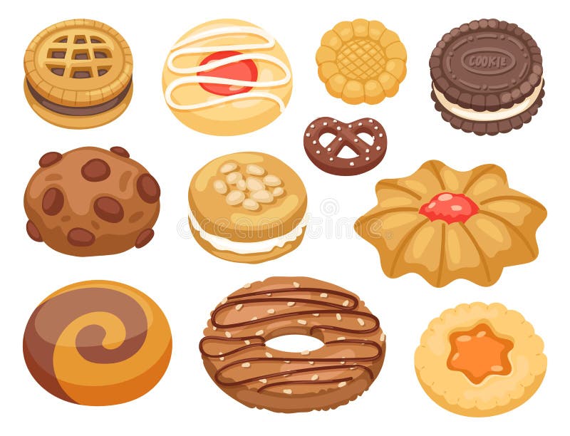 Il biscotto agglutina la vista che superiore la prima colazione casalinga dolce cuoce l'illustrazione della pasticceria del bisco illustrazione di stock Il biscotto agglutina la vista che superiore la prima colazione casalinga dolce cuoce l'illustrazione della pasticceria del bisco illustrazione di stock