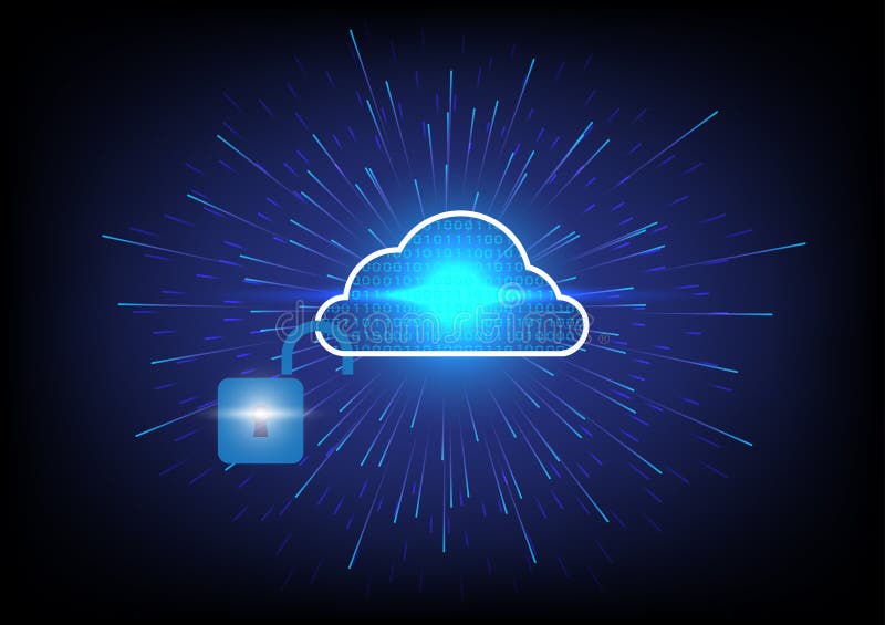 Il blocco cloud esplode i dati di insicurezza illustrazione vettoriale