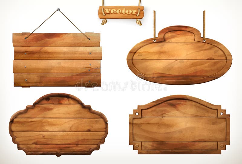 Il bordo di legno, vecchio vettore di legno ha messo illustrazione di stock