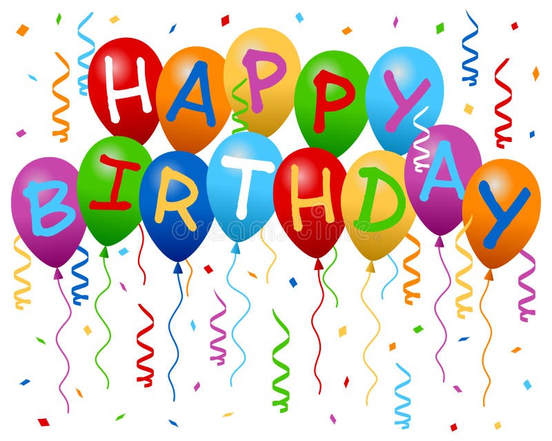 Il buon compleanno Balloons la bandiera illustrazione di stock
