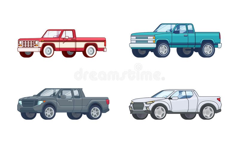 Il camioncino variopinto modella la raccolta illustrazione di stock