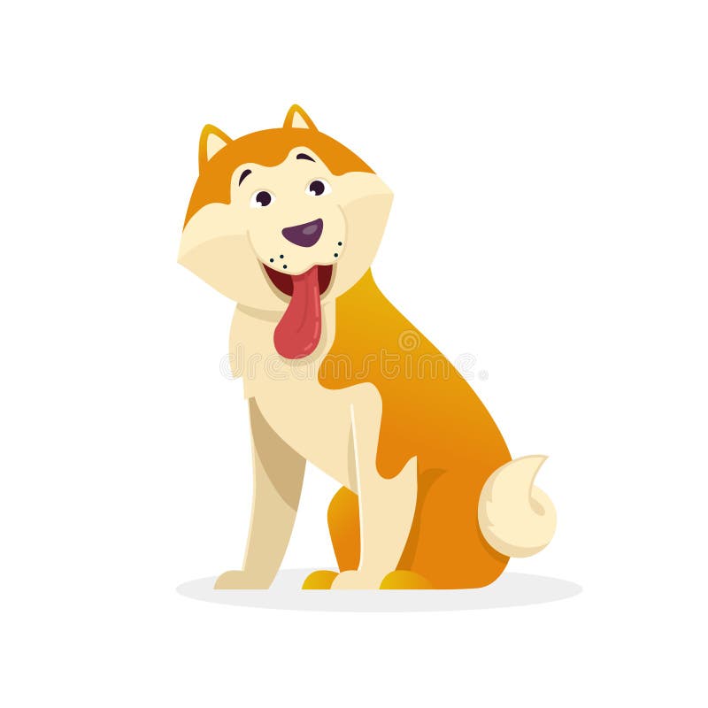 Il cane divertente con la lingua scuote l'illustrazione piana di seduta di vettore della coda Personaggio dei cartoni animati del royalty illustrazione gratis Il cane divertente con la lingua scuote l'illustrazione piana di seduta di vettore della coda Personaggio dei cartoni animati del royalty illustrazione gratis