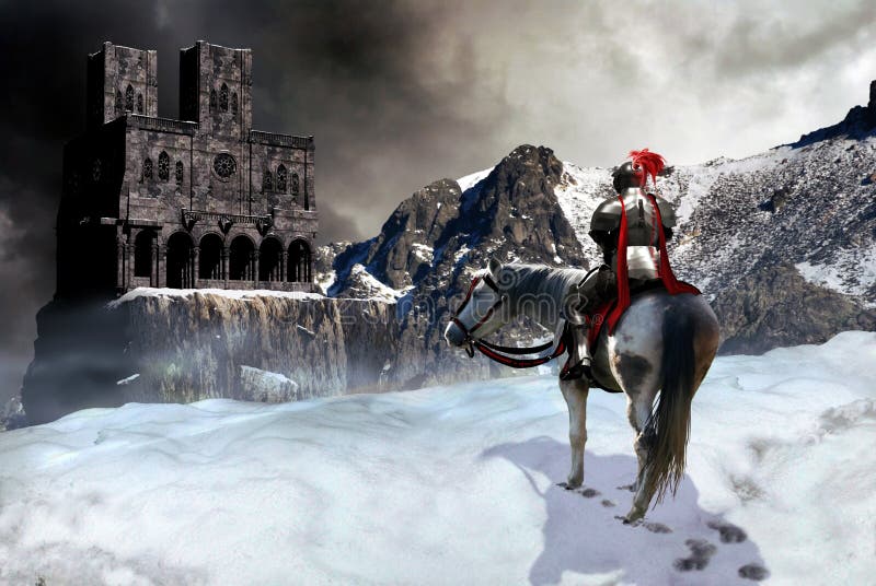Il cavaliere ed il castello royalty illustrazione gratis Il cavaliere ed il castello royalty illustrazione gratis