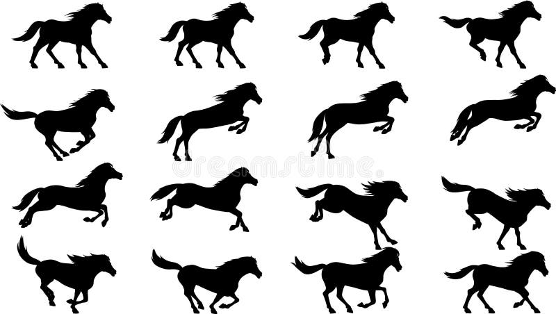 Il cavallo salta la siluetta illustrazione di stock Il cavallo salta la siluetta illustrazione di stock