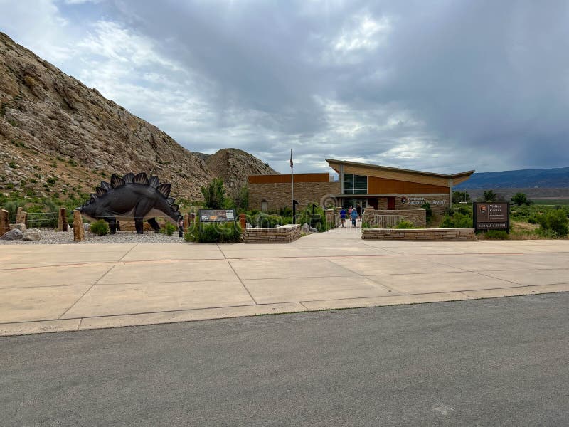 Vernal, UT USA - June 7, 2023: The Visitors Center at Dinosaur National Monument near Vernal, Utah in the United States of America. Vernal, UT USA - June 7, 2023: The Visitors Center at Dinosaur National Monument near Vernal, Utah in the United States of America