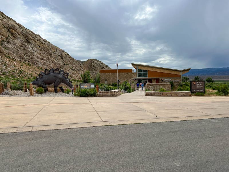 Vernal, UT USA - June 7, 2023: The Visitors Center at Dinosaur National Monument near Vernal, Utah in the United States of America. Vernal, UT USA - June 7, 2023: The Visitors Center at Dinosaur National Monument near Vernal, Utah in the United States of America