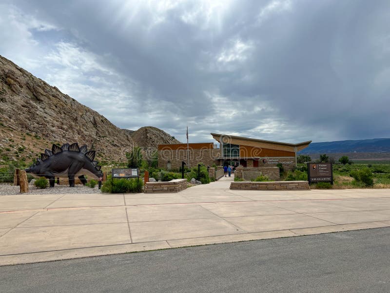 Vernal, UT USA - June 7, 2023: The Visitors Center at Dinosaur National Monument near Vernal, Utah in the United States of America. Vernal, UT USA - June 7, 2023: The Visitors Center at Dinosaur National Monument near Vernal, Utah in the United States of America