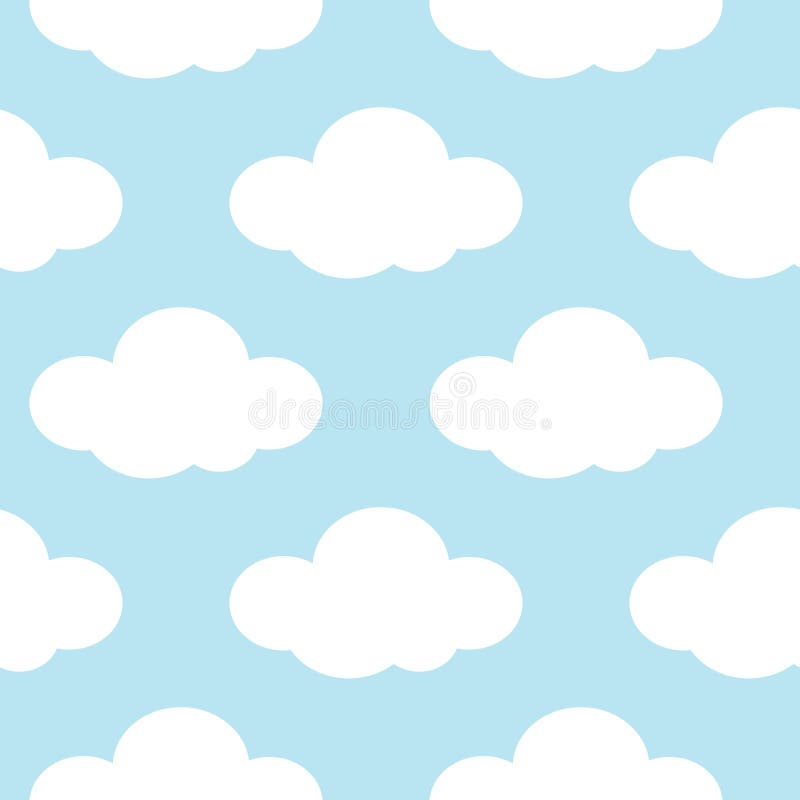 Il cielo blu-chiaro con bianco si appanna il fondo senza cuciture illustrazione di stock Il cielo blu-chiaro con bianco si appanna il fondo senza cuciture illustrazione di stock