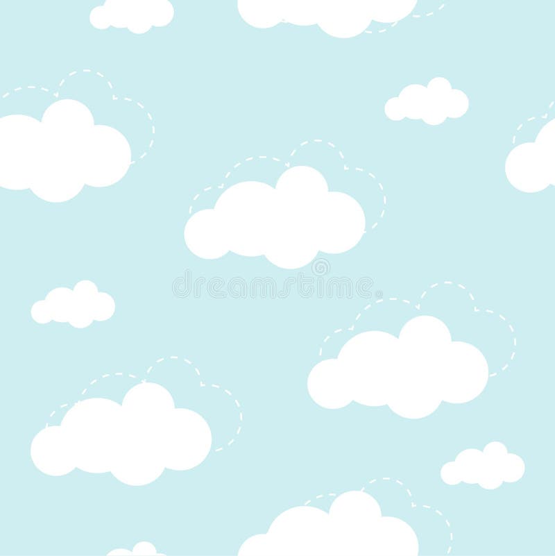 Il cielo blu con le nuvole, vector il fondo senza cuciture royalty illustrazione gratis Il cielo blu con le nuvole, vector il fondo senza cuciture royalty illustrazione gratis