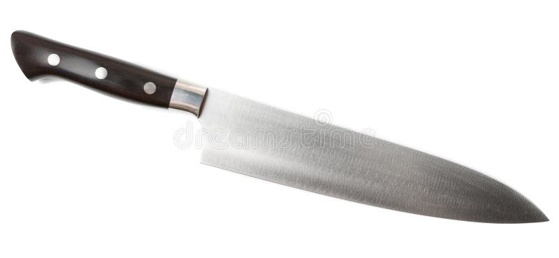 Il coltello del cuoco unico isolato su bianco