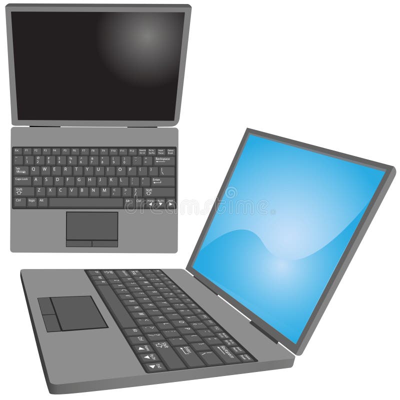 Il computer portatile imposta le viste laterali superiori della tastiera illustrazione vettoriale Il computer portatile imposta le viste laterali superiori della tastiera illustrazione vettoriale