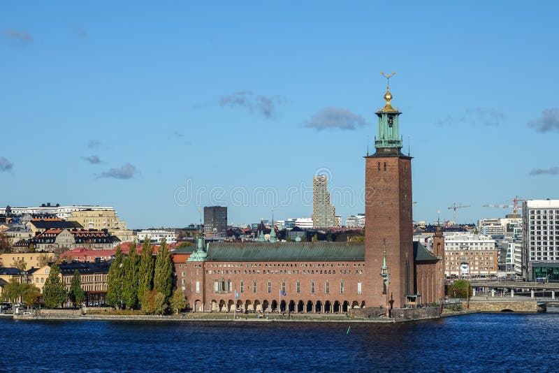 Il comune di Stoccolma nello svedese: Stadshus o Stadshuset di Stockholms localmente immagine stock