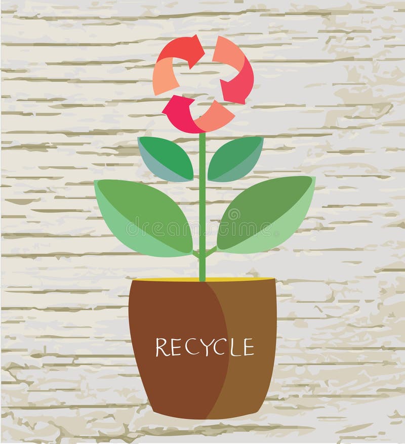 Il concetto dell'ecologia con il fiore e ricicla il segno illustrazione vettoriale Il concetto dell'ecologia con il fiore e ricicla il segno illustrazione vettoriale