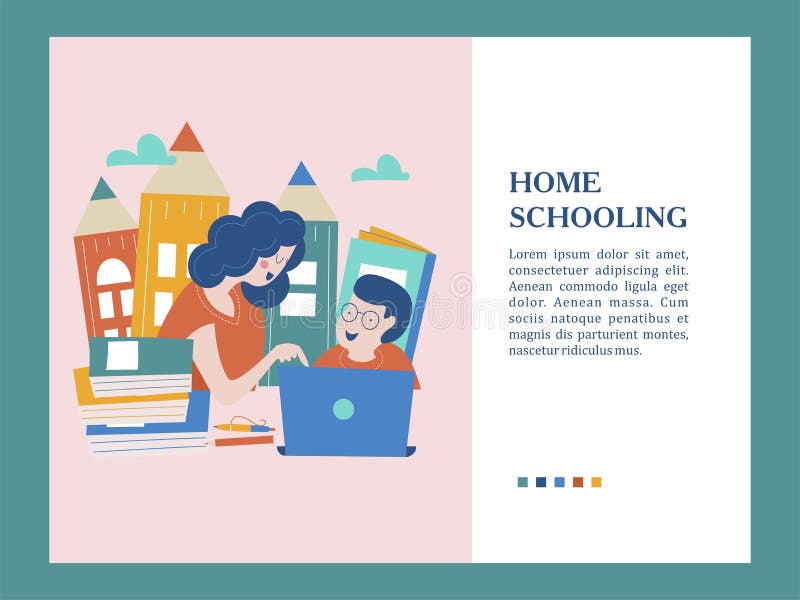 Il concetto di homeschooling L'emblema di istruzione domestica per le famiglie numerose Illustrazione di vettore illustrazione vettoriale Il concetto di homeschooling L'emblema di istruzione domestica per le famiglie numerose Illustrazione di vettore illustrazione vettoriale