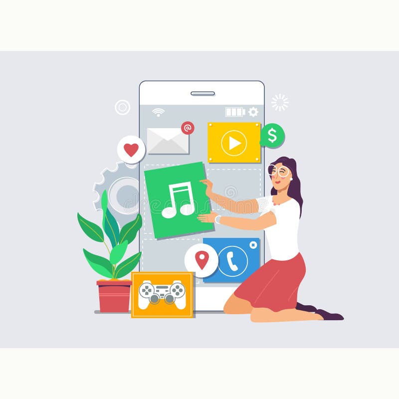 Il concetto mobile di processo di progettazione e di sviluppo di applicazioni con l'affare team il concetto di lavoro Vettore pia royalty illustrazione gratis Il concetto mobile di processo di progettazione e di sviluppo di applicazioni con l'affare team il concetto di lavoro Vettore pia royalty illustrazione gratis