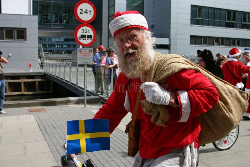Il congresso del Babbo Natale del mondo a Copenhaghen fotografia stock libera da diritti