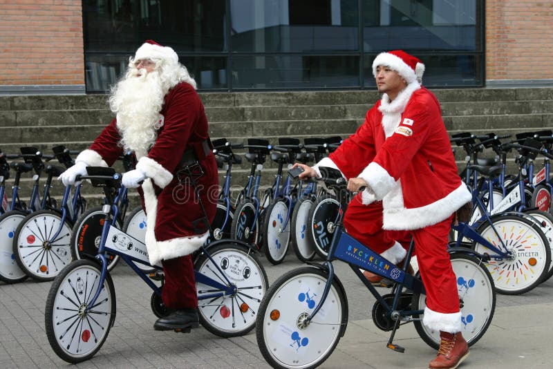 Il congresso del Babbo Natale del mondo a Copenhaghen fotografia stock libera da diritti